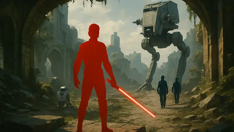 Логотип Star Wars Zero Company или концепт-арт со сценой из игры, подчеркивающий линейный сюжет.