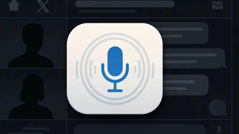 Иконка голосового сообщения на фоне интерфейса чата X