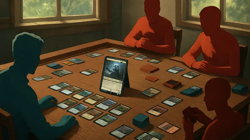 Игровой стол Tabletop Simulator с картами Magic: The Gathering в формате Commander.