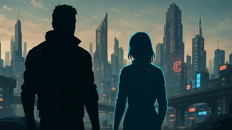 Логотип Cyberpunk 2077 с персонажами на фоне Найт-Сити, символизирующий завершение поддержки DLC.