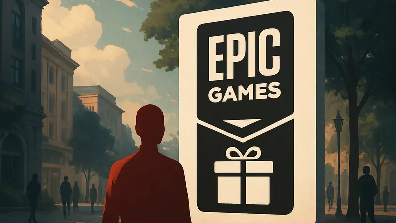 Логотип Epic Games Store с изображением подарочной коробки.