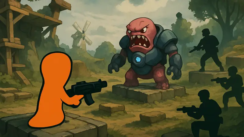 Концепт-арт или скриншот из утекшей игры Worms с элементами XCOM