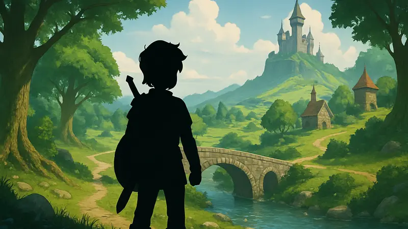 Персонаж Эллиот из игры The Adventures of Elliot в фэнтезийном мире, похожем на Zelda.