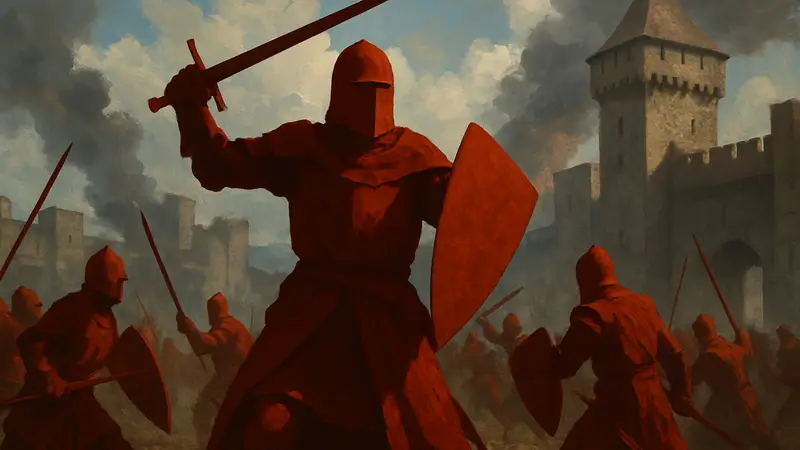 Скриншот из игры Kinstrife с рыцарями в средневековой битве, новый экшен