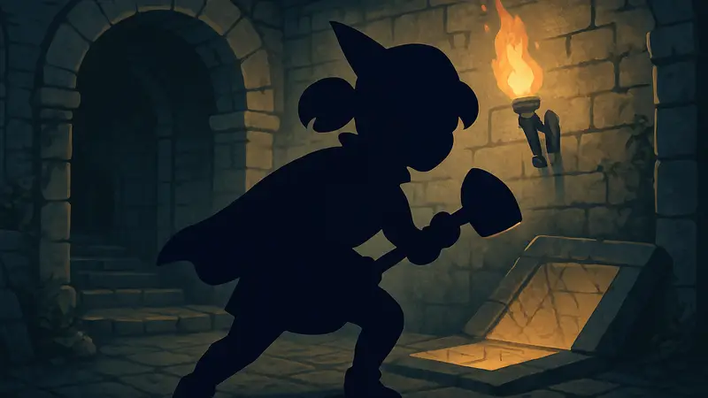 Главная героиня Mina the Hollower с лопатой в подземелье, раскрывающая секреты игры