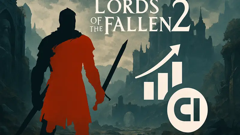 Постер игры Lords of the Fallen 2 с главным героем и логотипом CI Games, игровые прогнозы продаж