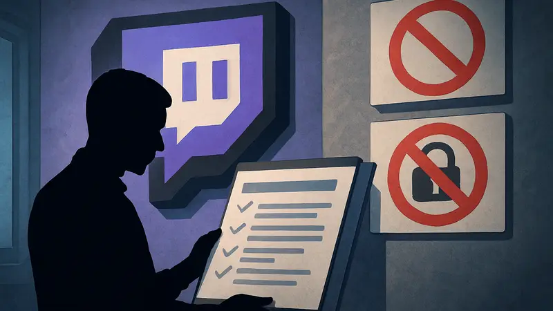 Логотип Twitch, правила модерации и значки блокировки