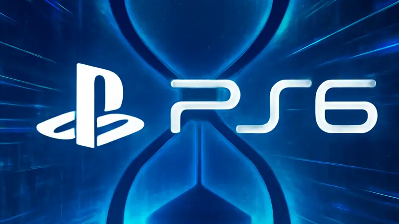 Логотип PlayStation 6 на футуристическом фоне, символизирующий отсрочку выхода консоли.