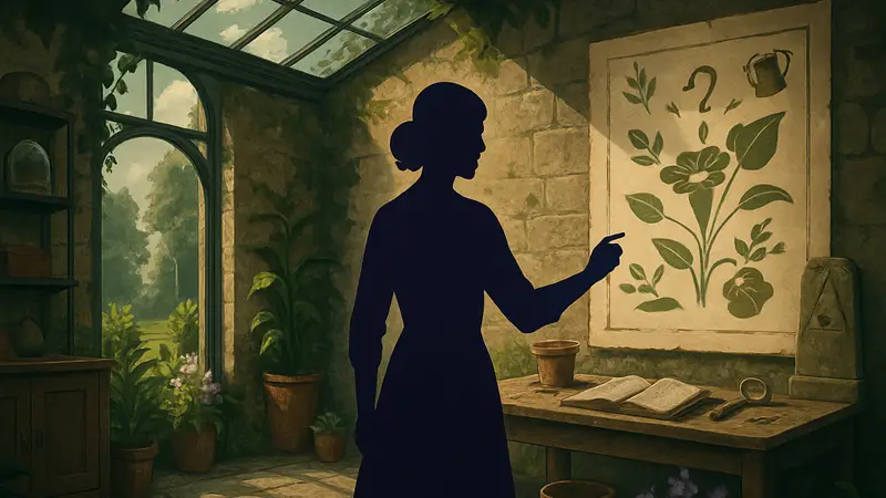 Изображение геймплея Botany Manor, бесплатной игры в Epic Games Store, с элементами головоломки и исследования