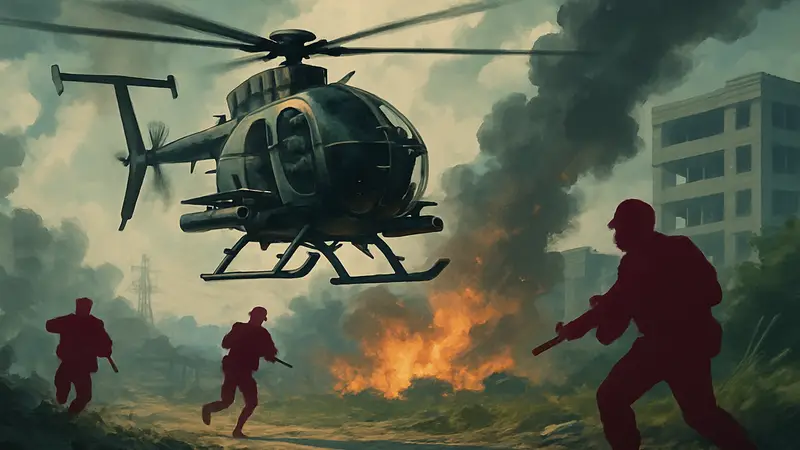 Вертолет Little Bird в действии на карте Battlefield 6