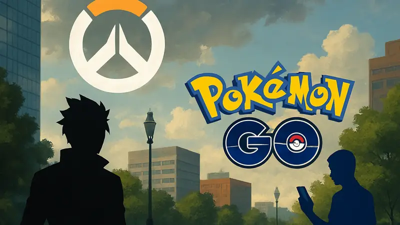 Изображение логотипов игр Overwatch и Pokémon Go, выпущенных в 2016 году.