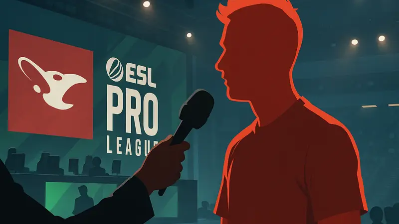 Игрок lauNX даёт интервью после победы на киберспортивном турнире ESL Pro League.