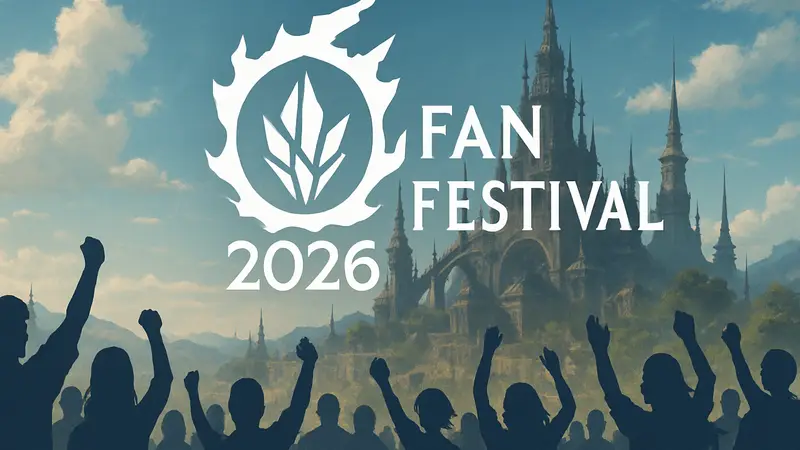 Логотип FFXIV Fan Festival 2026, символизирующий празднование сообщества Final Fantasy XIV.