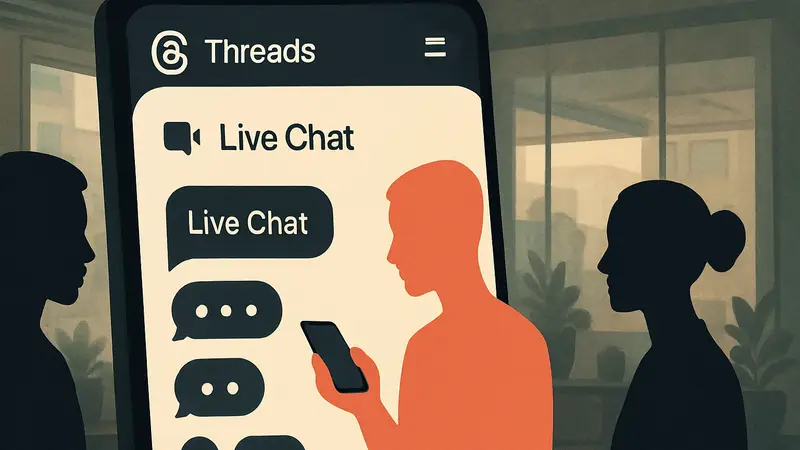 Интерфейс Threads с демонстрацией новой функции Live Chats.