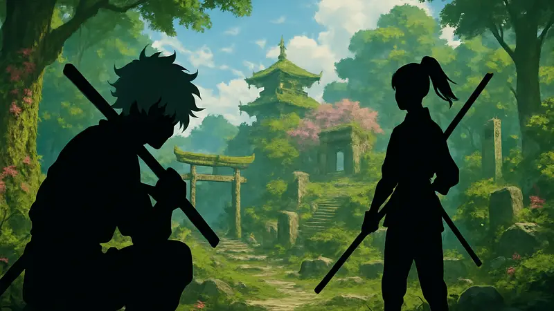 Обложка JRPG по аниме «Адский рай» с главными героями. Релиз на ПК и смартфонах 1 июля.