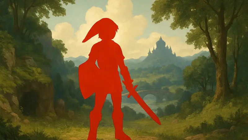 Линк из игры The Legend of Zelda в классическом стиле. Отдаёт дань традиционной формуле серии.