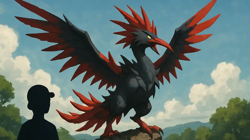 Парадоксальная форма покемона Фироу, фан-арт, альтернативный дизайн, летающий покемон.