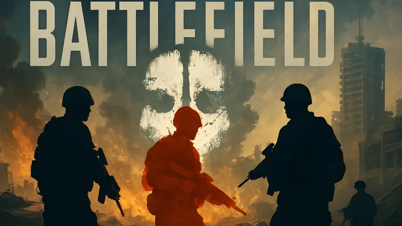 Логотип Battlefield с элементами Call of Duty: Ghosts, символизирующий возвращение механики.