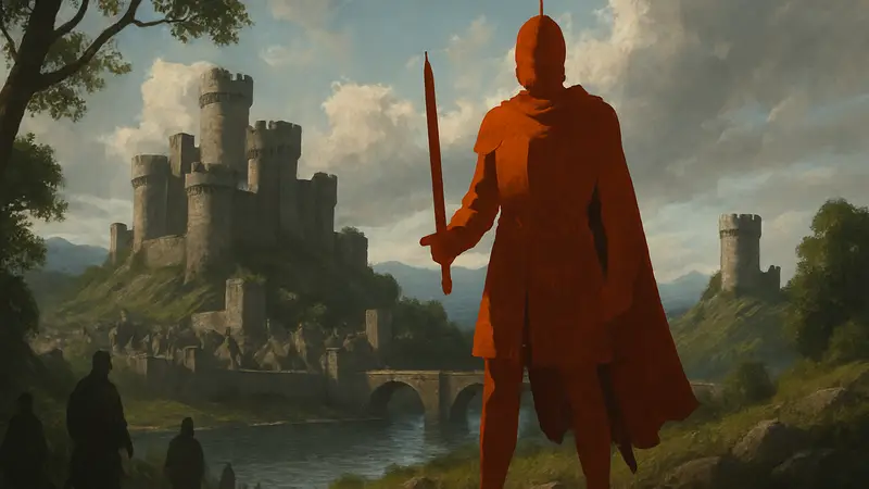 Логотип сериала «Рыцарь Семи Королевств» или кадр из мира «Игры престолов».