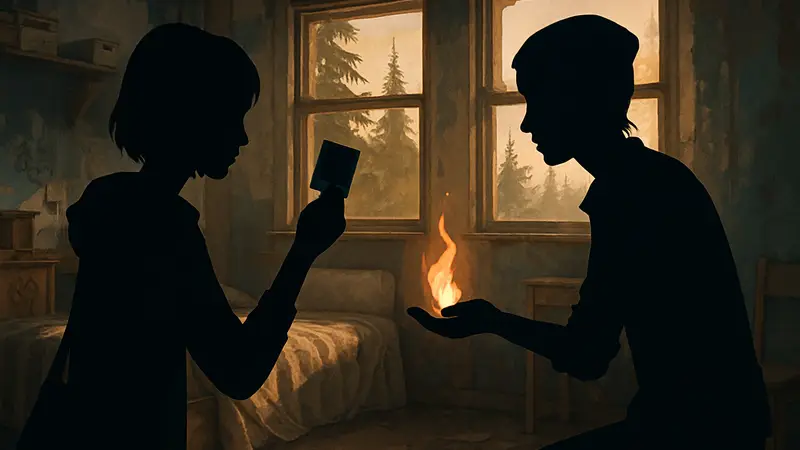 Макс и Хлоя из Life is Strange, решающие судьбу фотографии. Важный выбор в игре.