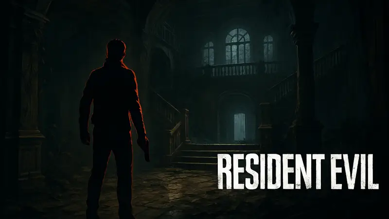 Кадр из трейлера нового фильма Resident Evil, логотип Resident Evil.