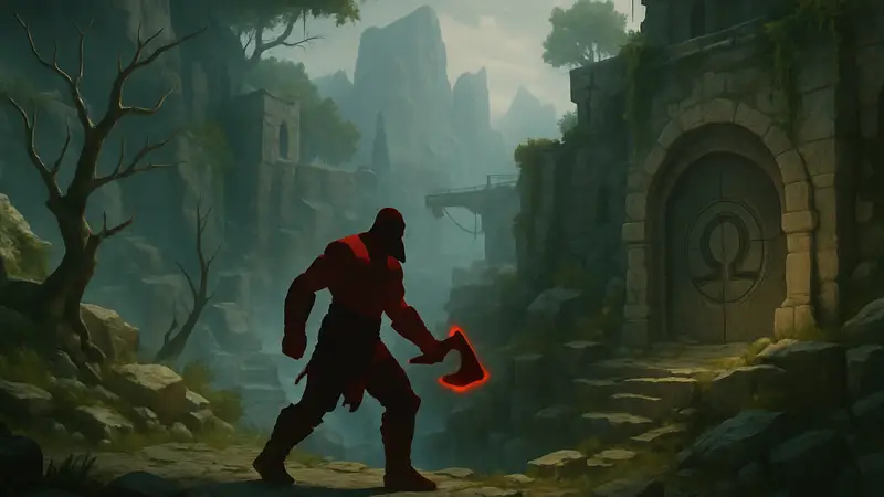 God of War Sons of Sparta обложка или скриншот геймплея с Кратосом в сайдскроллинговом формате на PS5.