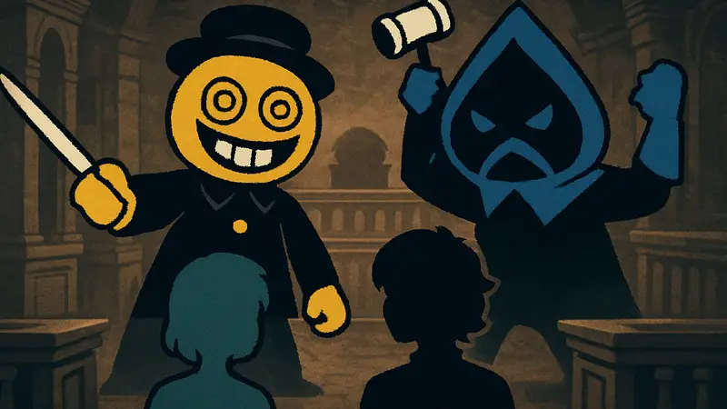 Изображение боссов Yellow и Blue из игры Deltarune Chapter 5, скриншот из боя.
