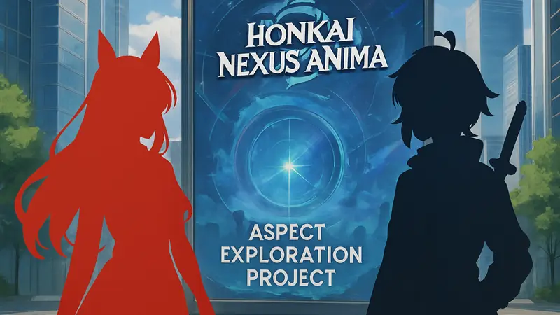 Логотип Honkai: Nexus Anima, новые аниму-персонажи, постер бета-теста "Aspect Exploration Project"