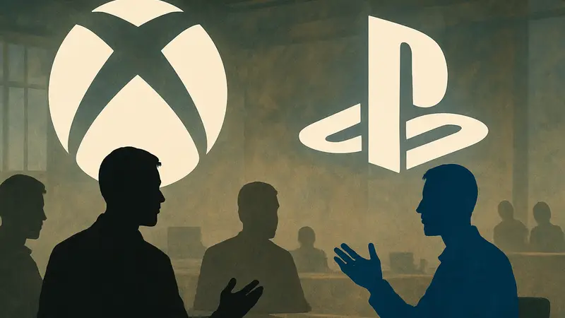 Логотипы Xbox и PlayStation, символизирующие мультиплатформенность игр и дискуссии вокруг нее.