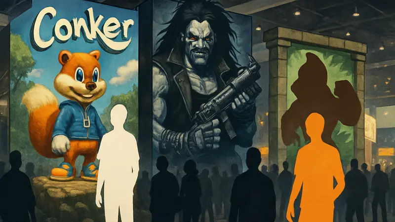 Исторические стенды E3 с персонажами Conker, Lobo и голосом Донки Конга