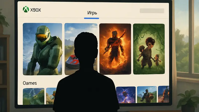 Скриншот обновленного интерфейса магазина Xbox с новым, чистым дизайном раздела «Игры»