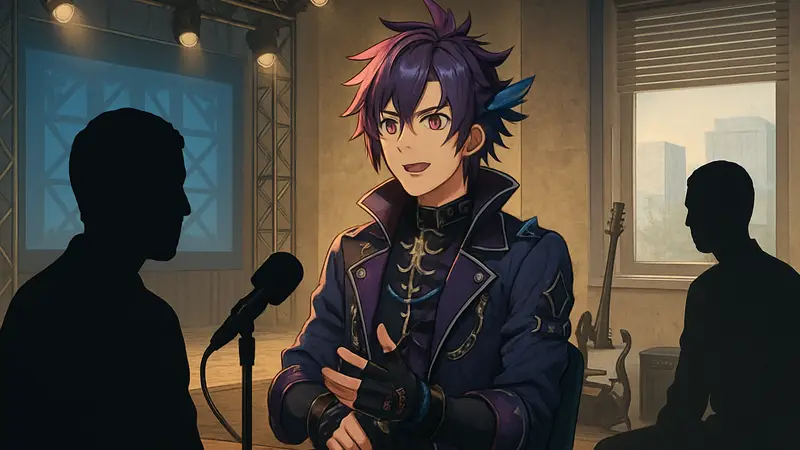 Vtuber Banzoin Hakka из Holostars, 3D Live, интервью о музыке и играх