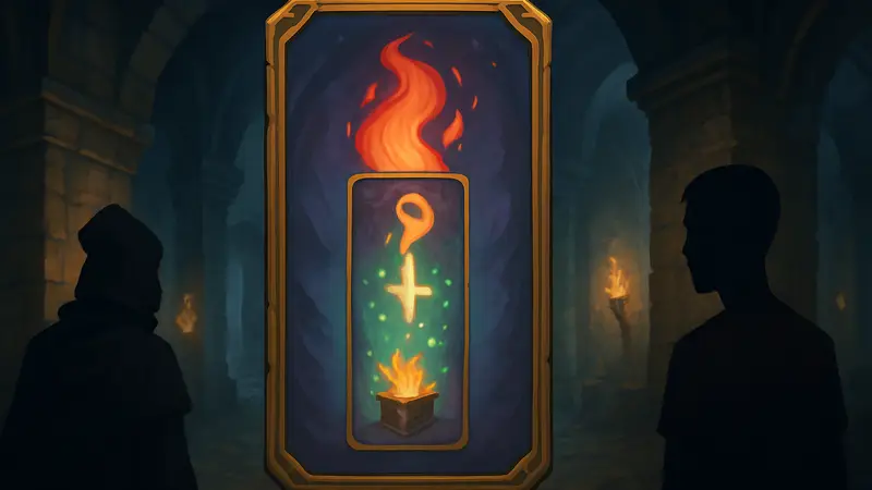 Изображение квестовой карты из Slay the Spire 2 с эффектами и описанием.