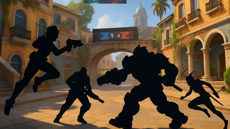 Скриншот из Overwatch с исправленным табло и персонажами в динамичном режиме.