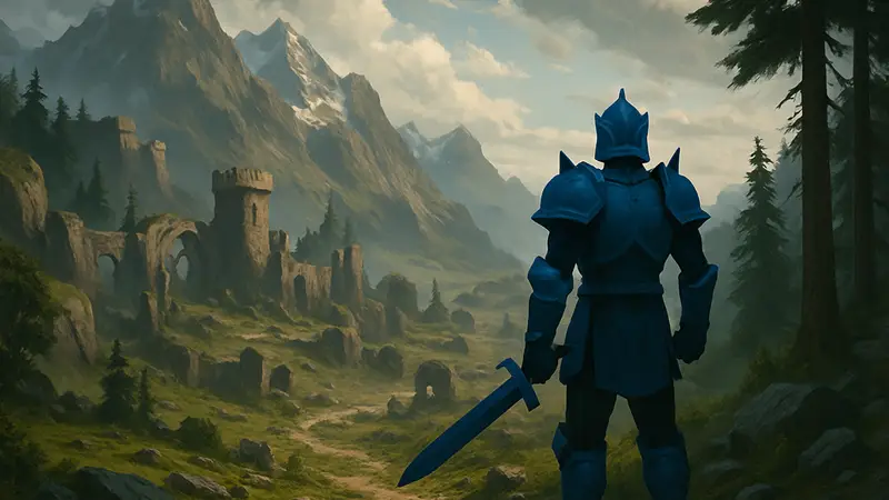 Скриншот из RuneScape: Dragonwilds с новой локацией Dowdun Reach и персонажем в мифриловой броне.