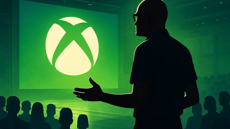 Генеральный директор Microsoft Сатья Наделла на конференции, символизирующей будущее Xbox