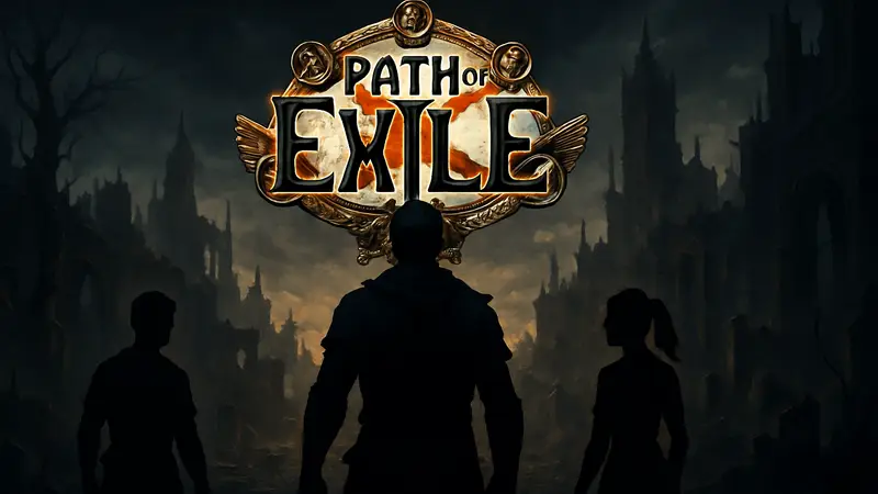 Логотип Path of Exile на фоне темного фэнтезийного мира. Изменения в Path of Exile.