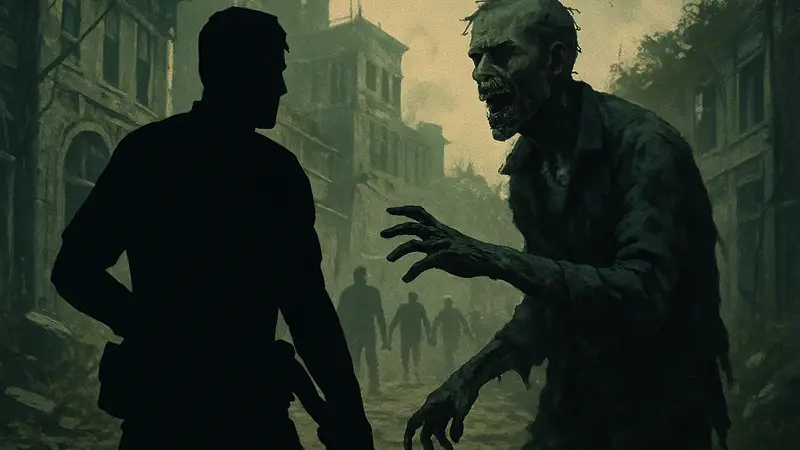 Обложка игры Resident Evil Requiem с изображением главного героя и зомби