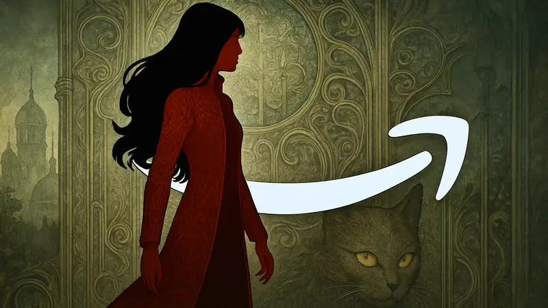 Обложка комикса Monstress с главной героиней, на фоне логотипа Amazon Prime.