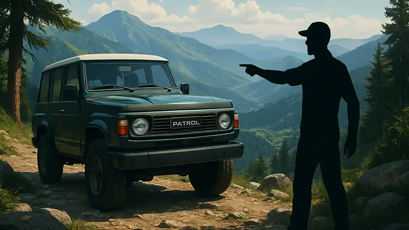 Скриншот Nissan Safari в горах региона Ито из игры Forza Horizon 6, демонстрирующий местоположение.