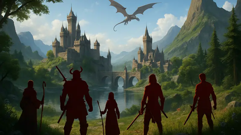 Скриншот или арт из игры DragonSword, демонстрирующий фэнтезийный мир и персонажей