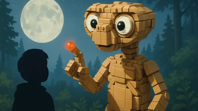 LEGO фигурка Инопланетянина (E.T.), собранная из набора Покемона Иви фанатом