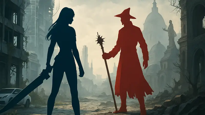 Изображение, сочетающее элементы дизайна Stellar Blade и Clair Obscur: Expedition 33, символизирующее вдохновение.