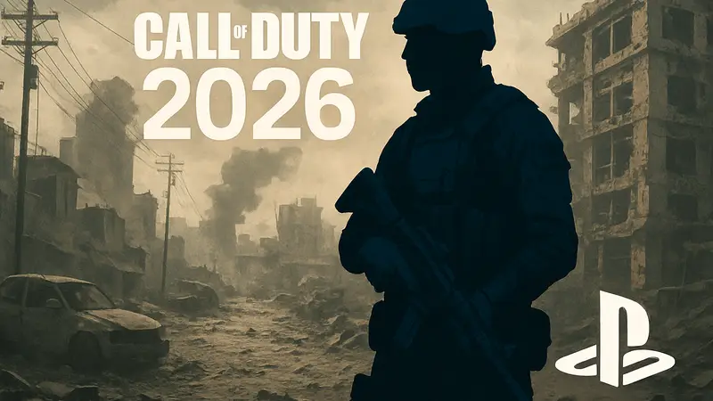 Обложка Call of Duty 2026, возможно Modern Warfare 4, с логотипом PS4 на фоне