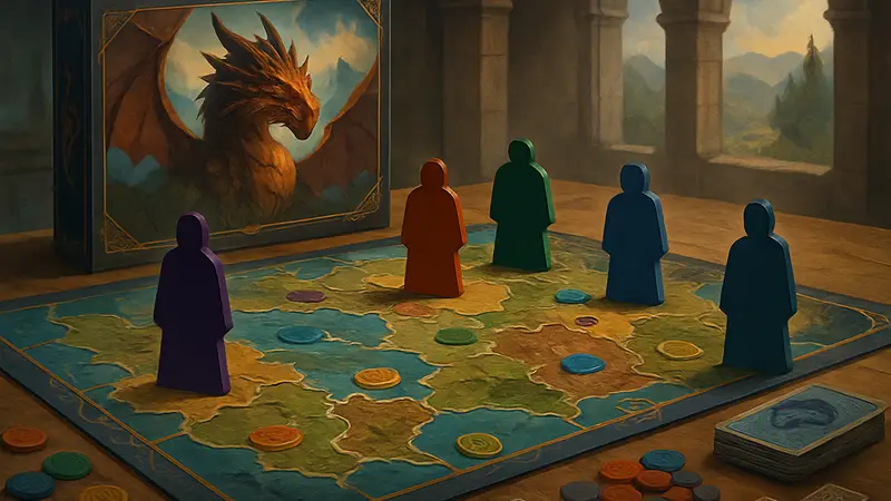 Игровое поле и компоненты настольной игры «Лорды Ваалы. Связь Драконов».