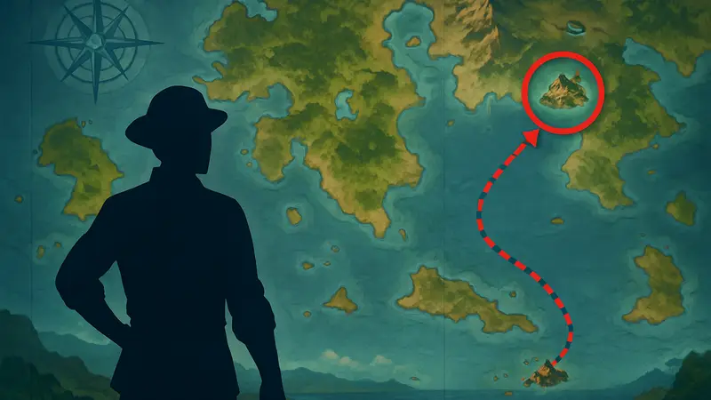 Карта мира Windrose с выделенной локацией Тортуга и маршрутом