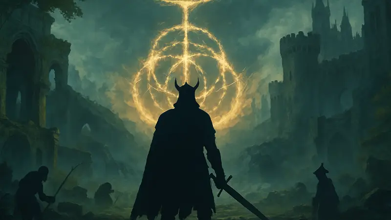 Логотип Elden Ring Nightreign или изображение настольной RPG по Elden Ring