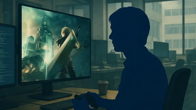 Наоки Хамагучи, режиссёр Final Fantasy 7 Remake Part 3, за работой.