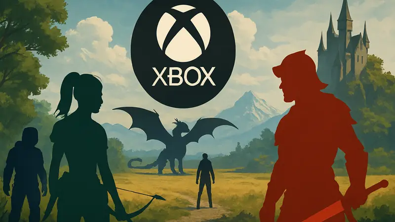Логотип Xbox Game Pass с изображением нескольких новых игр, анонсированных на июль.