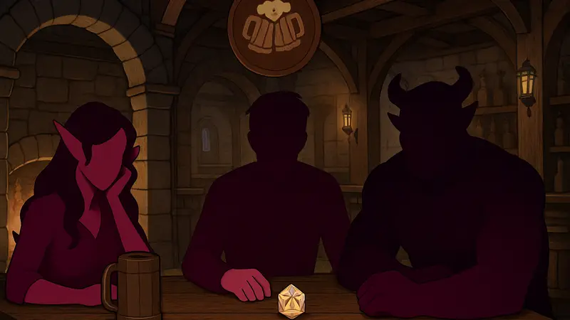 Скриншот или арт из визуальной новеллы Let's! (Tavern) Talk About It в стиле D&D